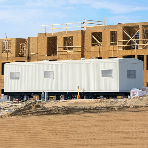 our construction trailers can be used for both office space and storage